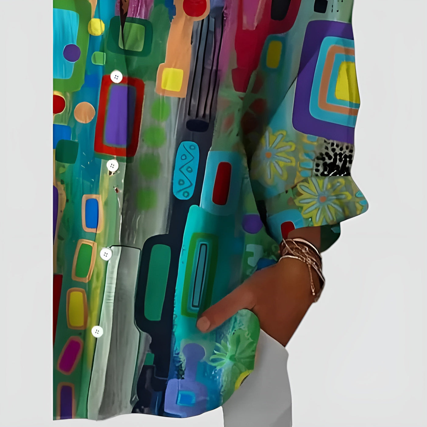 Ida™ bluse med farverigt design