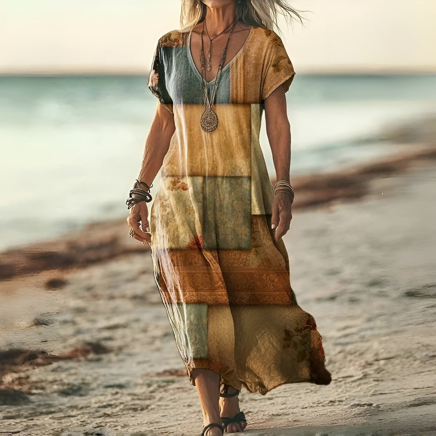 Sofia™ | Stilfuld Blomsterprint Boho Kjole