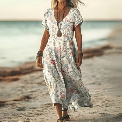 Sofia™ | Stilfuld Blomsterprint Boho Kjole
